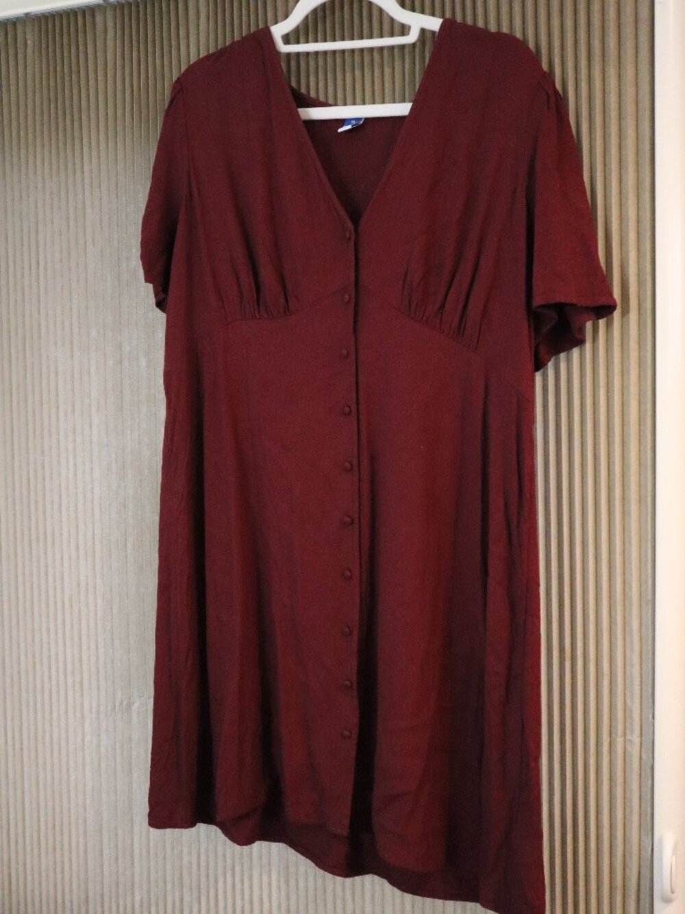 Old Navy Burgundy Dress with buttons, empire waist (XL)